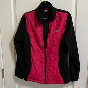 Womens New Balance full zip fleece jacket. Size medium,  pink/black